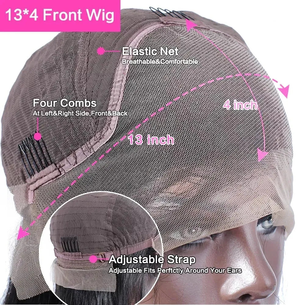 Curly human hair lace front wig in various lengths on a mannequin head, showing realistic hairline.