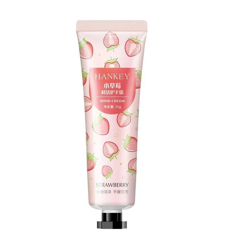 30g tube of fruit-scented hand cream for dry hands with multiple scent options