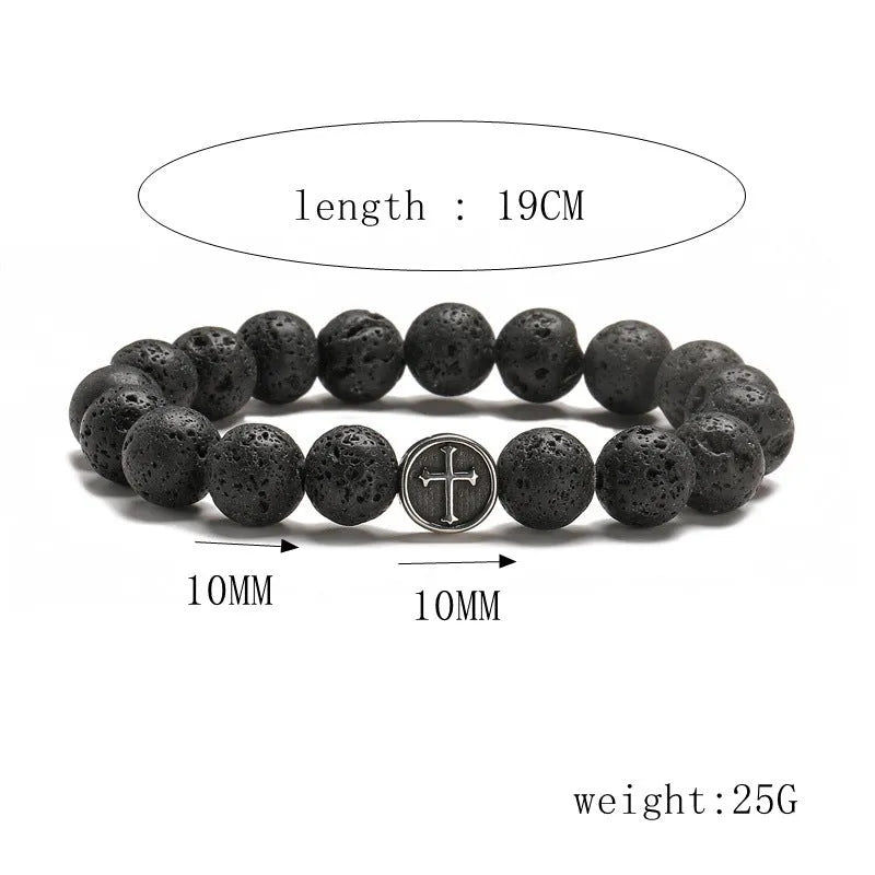 Geometric agate stone bracelet in Volcano colour with stainless steel clasp.