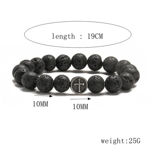 Geometric agate stone bracelet in Volcano colour with stainless steel clasp.