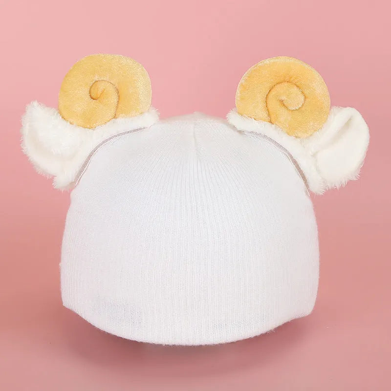 Plush fabric cartoon character helmet cover and matching hat cover set for costumes.