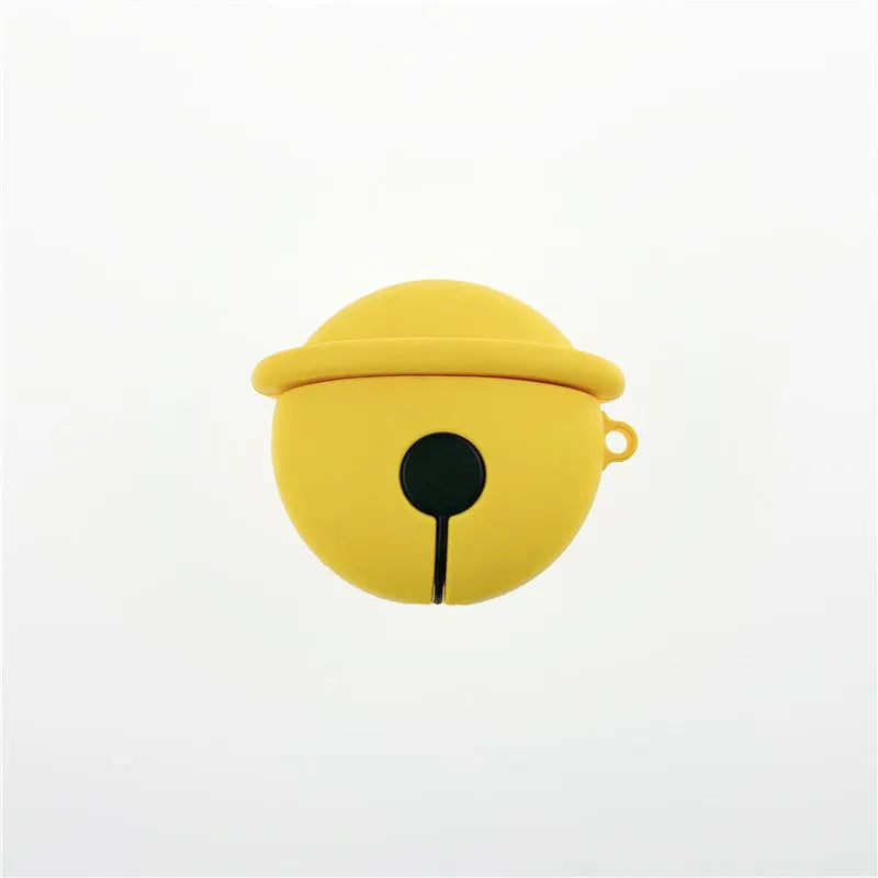 Yellow bell-shaped silicone protective case for AirPods 1st and 2nd generation headphones