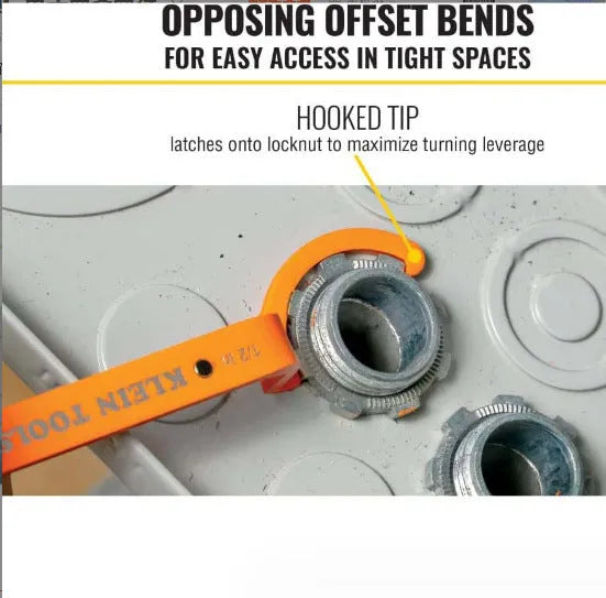 Three-piece wrench set showing orange, grey, and black wrenches with magnetic crescent and catheter locking types