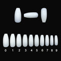 500 transparent natural fake nails in 10 sizes with certified ABS material