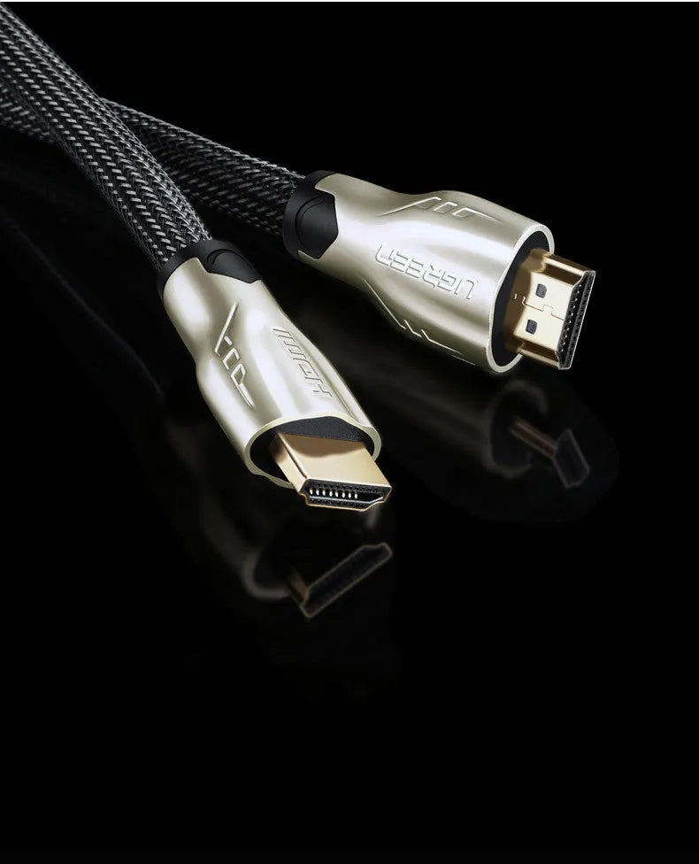 5 metre black HDMI cable with gold-plated connectors on a white background