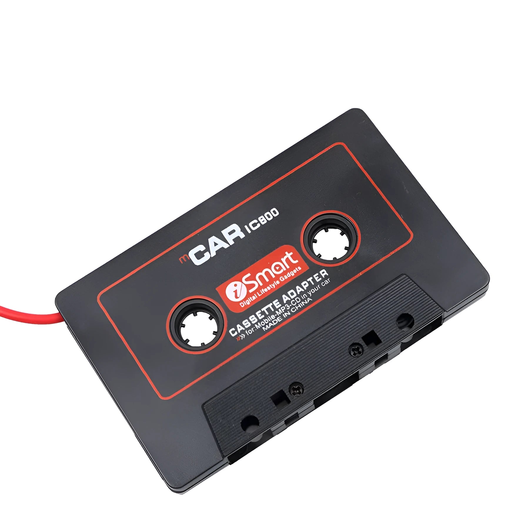 Black car cassette converter with 3.5mm audio jack for MP3 players and mobile phones