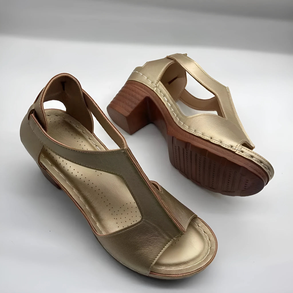 Plus size women's peep toe wedge sandals with open toe buckle Roman style in six colour options
