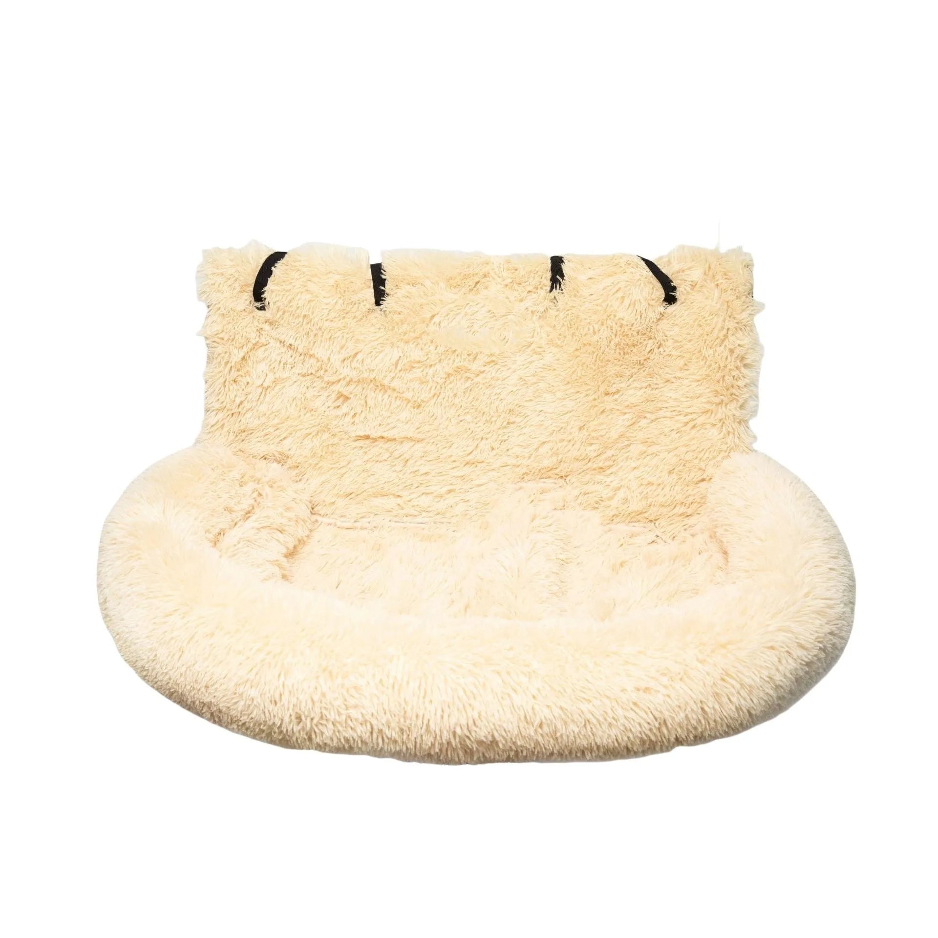 Thick cloth winter thermal pet mat on car seat in beige colour