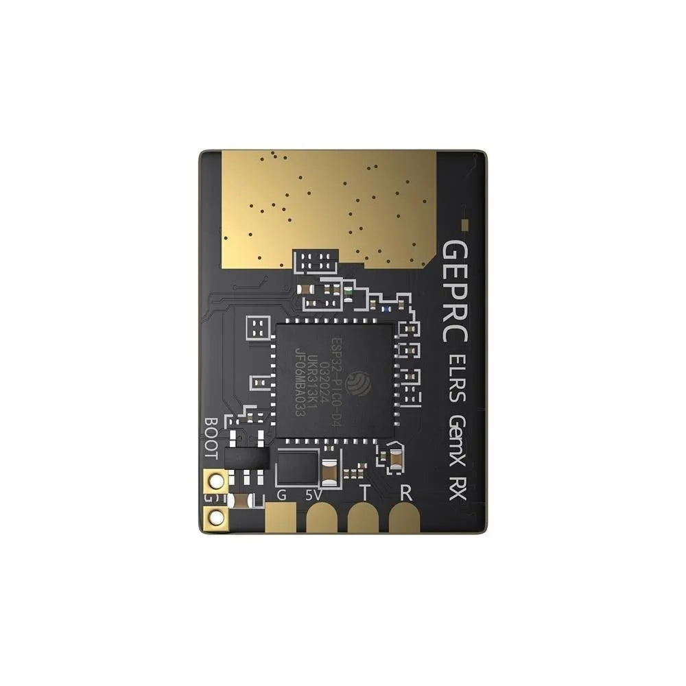 ELRS915M/2.4G dual-frequency FPV receiver with two T-shaped antennas, heat shrink tubing, and connecting cable