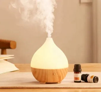Asakusa wood grain finish 100ml ultrasonic essential oil diffuser with USB cable.