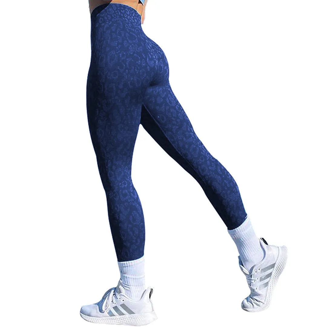 Women's push up booty leggings in leopard print and camouflage patterns for fitness activities