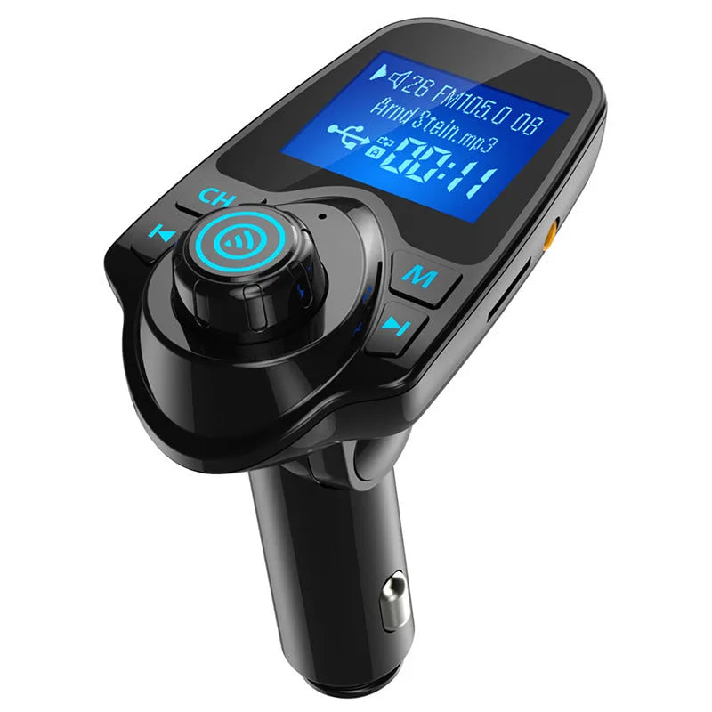 Black G7 Bluetooth FM transmitter car kit for wireless audio streaming and hands-free calling