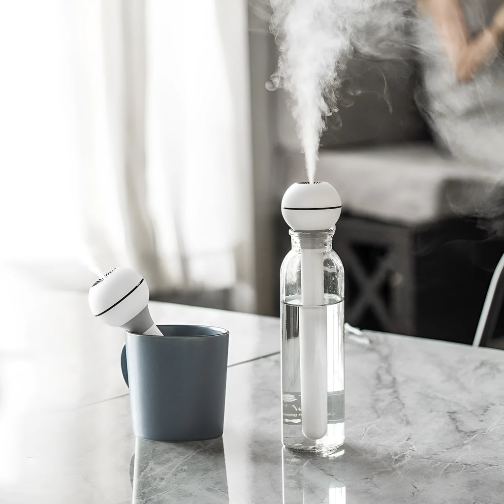 Columnar USB-powered ultrasonic humidifier with 1 litre water tank