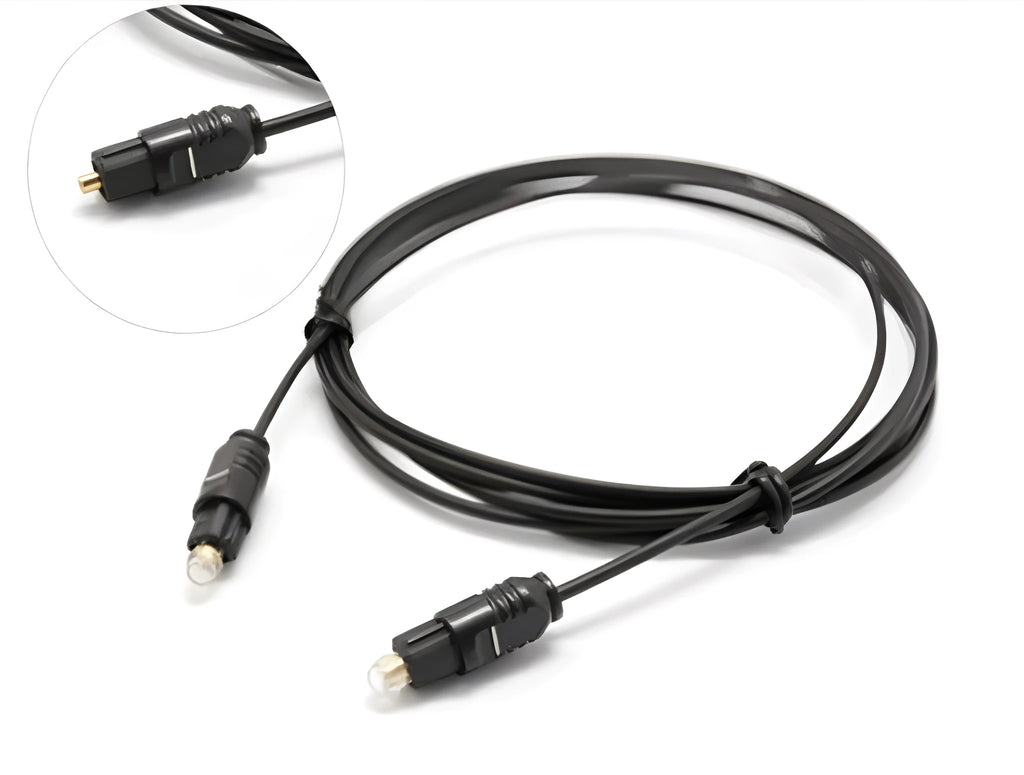 OD2.2 optical digital audio cable with TOSLINK connectors on a white background
