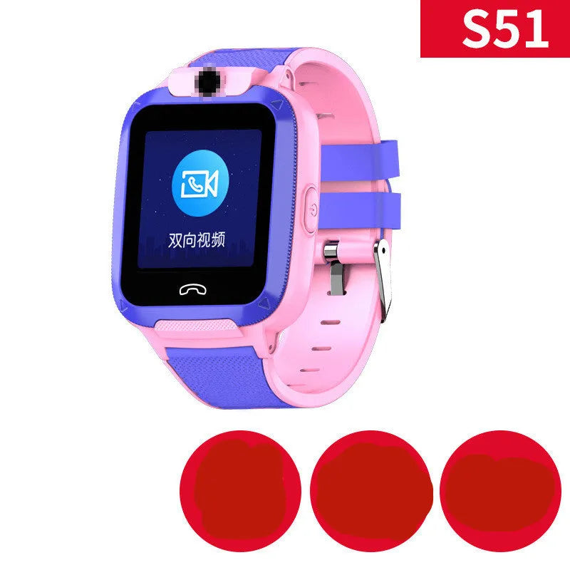 Children's smart watch with video calling and GPS positioning features in multiple colour options