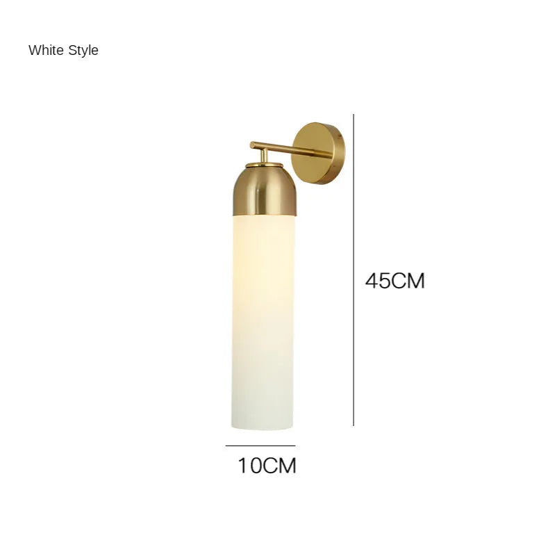 Nordic postmodern glass wall lamp with modern minimalist design in amber colour finish