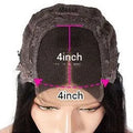 Real human hair lace front headgear showing 4x4 lace area and natural hairline
