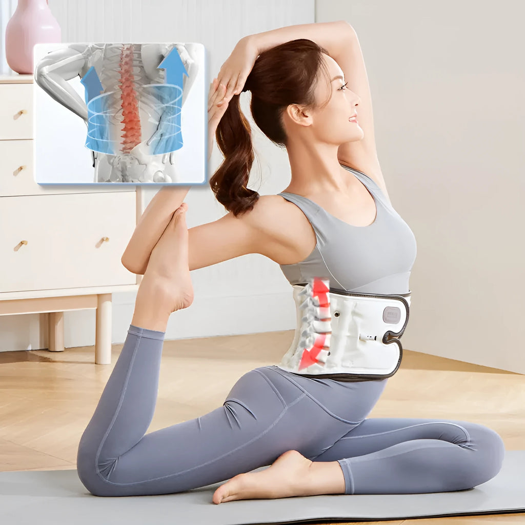 Automatic inflation lumbar waist supporter in PU material with 220V plug