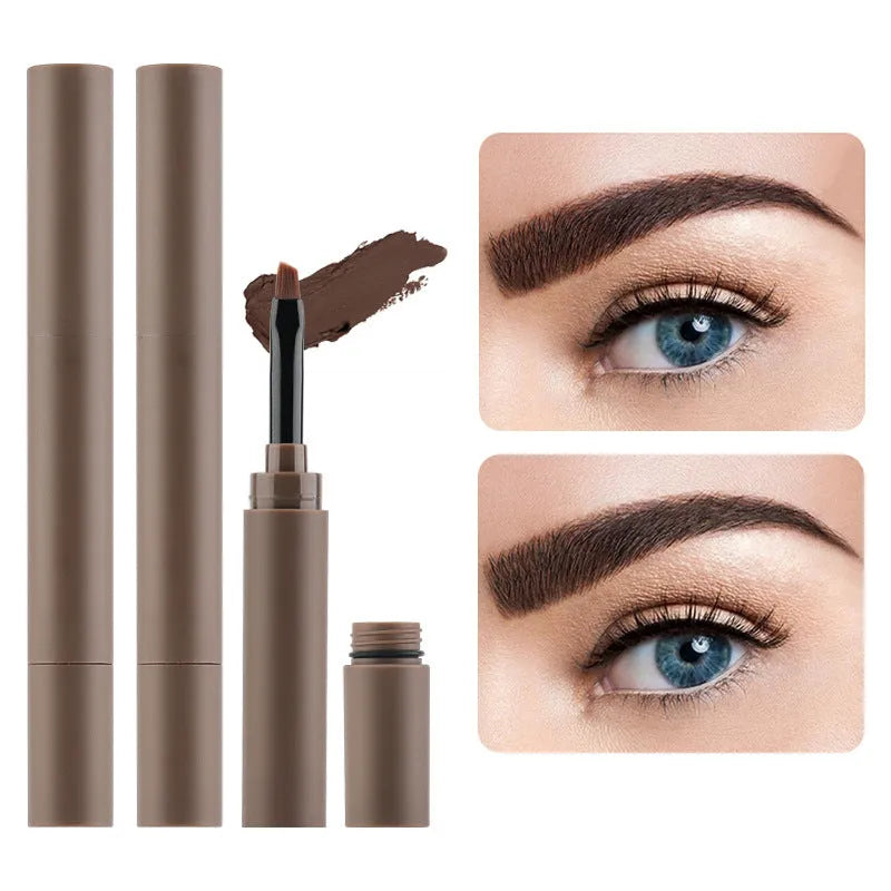 Double-headed eyebrow cream with pencil and powder ends in a choice of five natural colours.