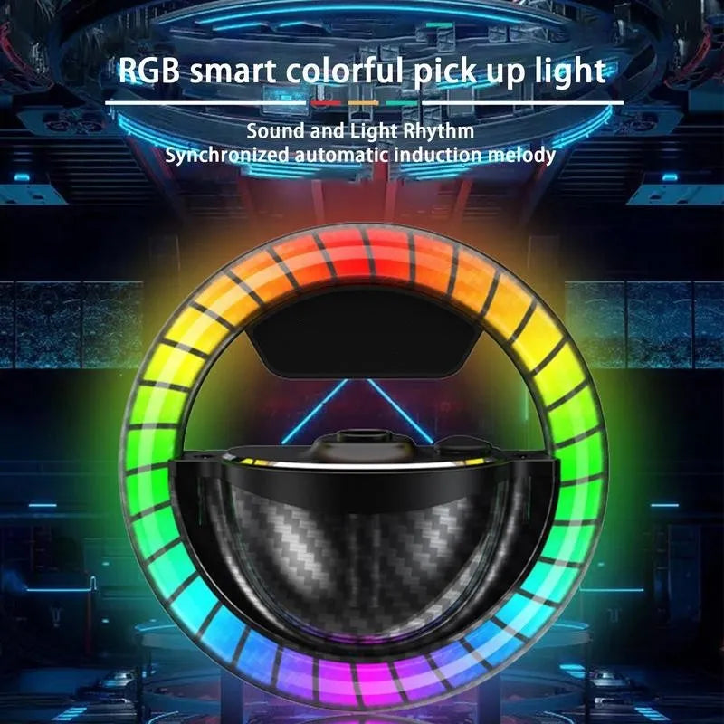 Black aromatherapy phantom LED rhythm lamp with circular perfume seat and USB-C charging port