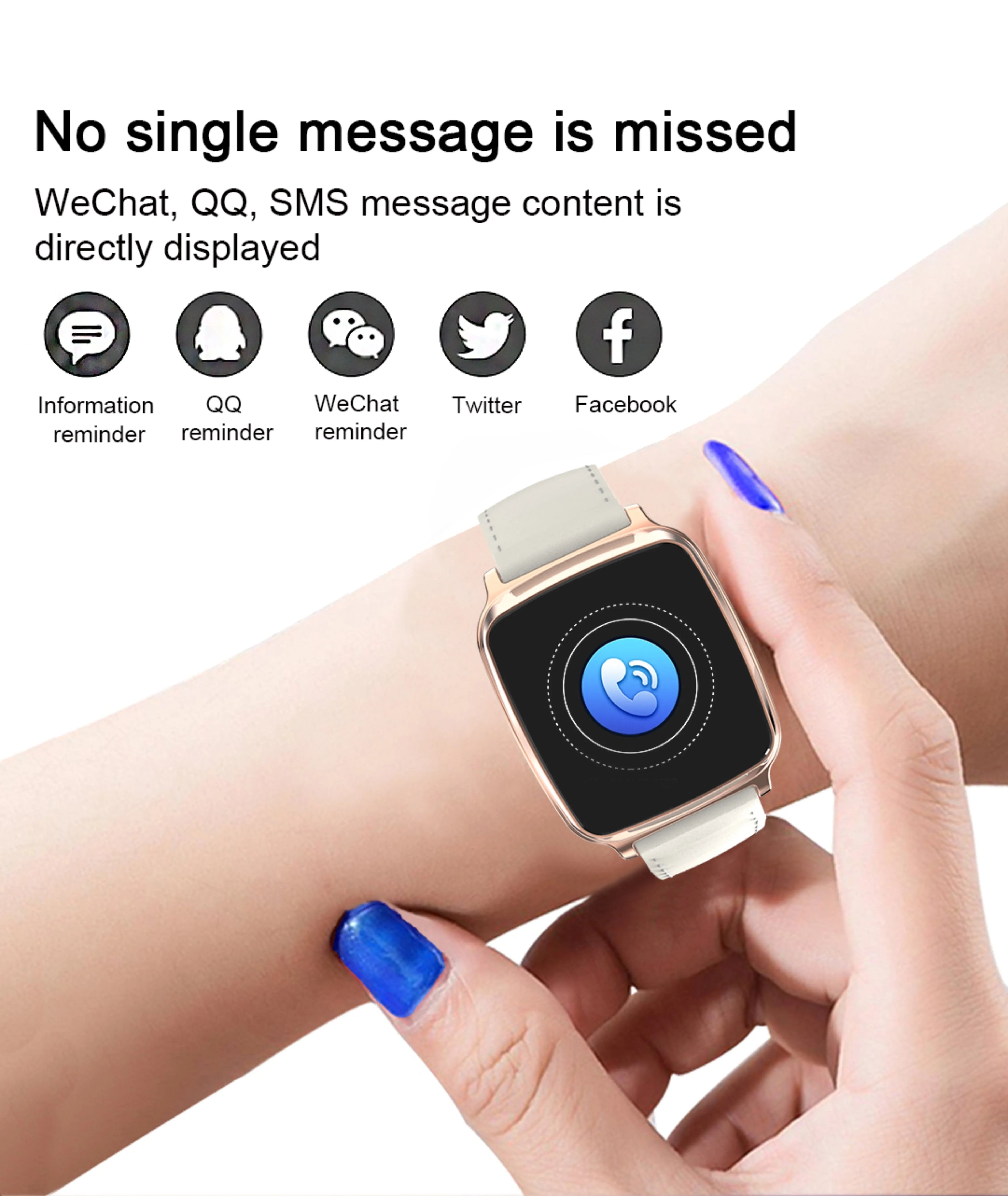 M8 smart sports bracelet with zinc alloy body and TPU strap on a wrist, displaying heart rate data.
