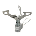 Portable one-piece propane gas camping stove for outdoor use.