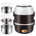 Multi-function lunch box with USB power port and layered compartments for food storage