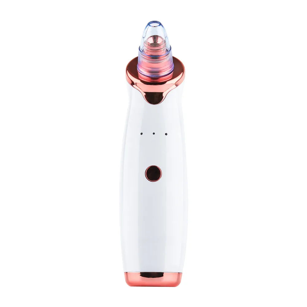 Electric blackhead remover device with multiple nozzle attachments for facial pore cleaning