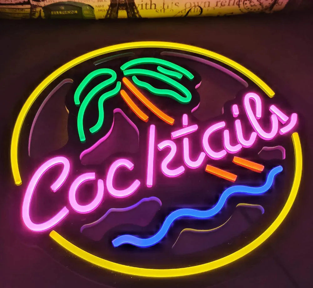 LED coffee neon billboard advertising light with PVC shell for commercial decoration