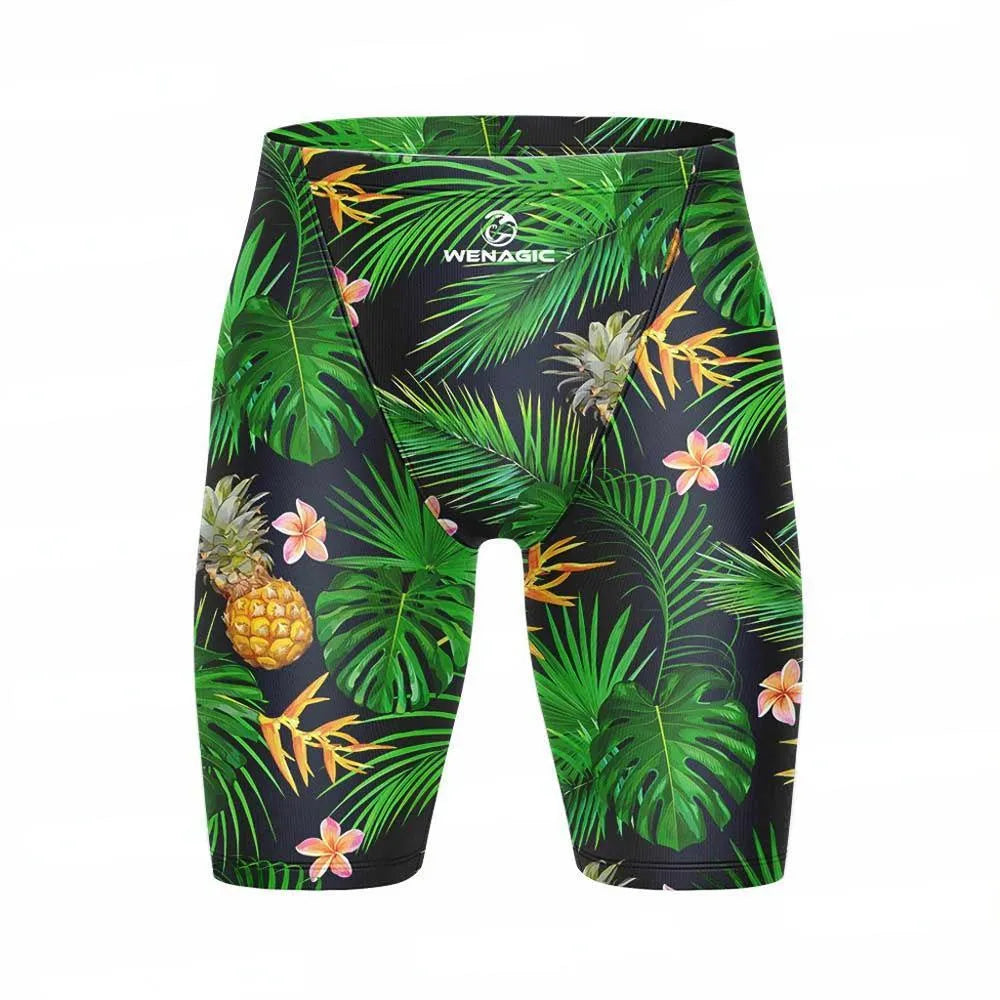 Men's stretch Lycra swimming pants with elastic waistband in briefs style