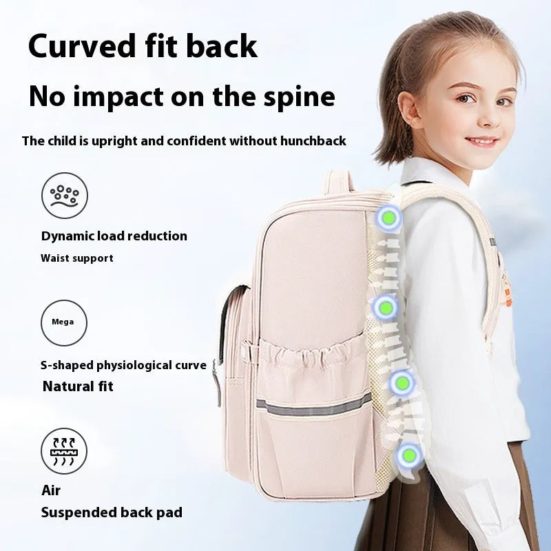 Student schoolbag in Oxford cloth with large capacity and lightweight design for grades 5-6