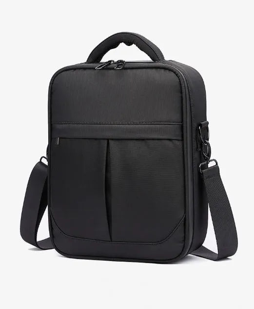 Black Oxford fabric messenger bag for men with shoulder strap