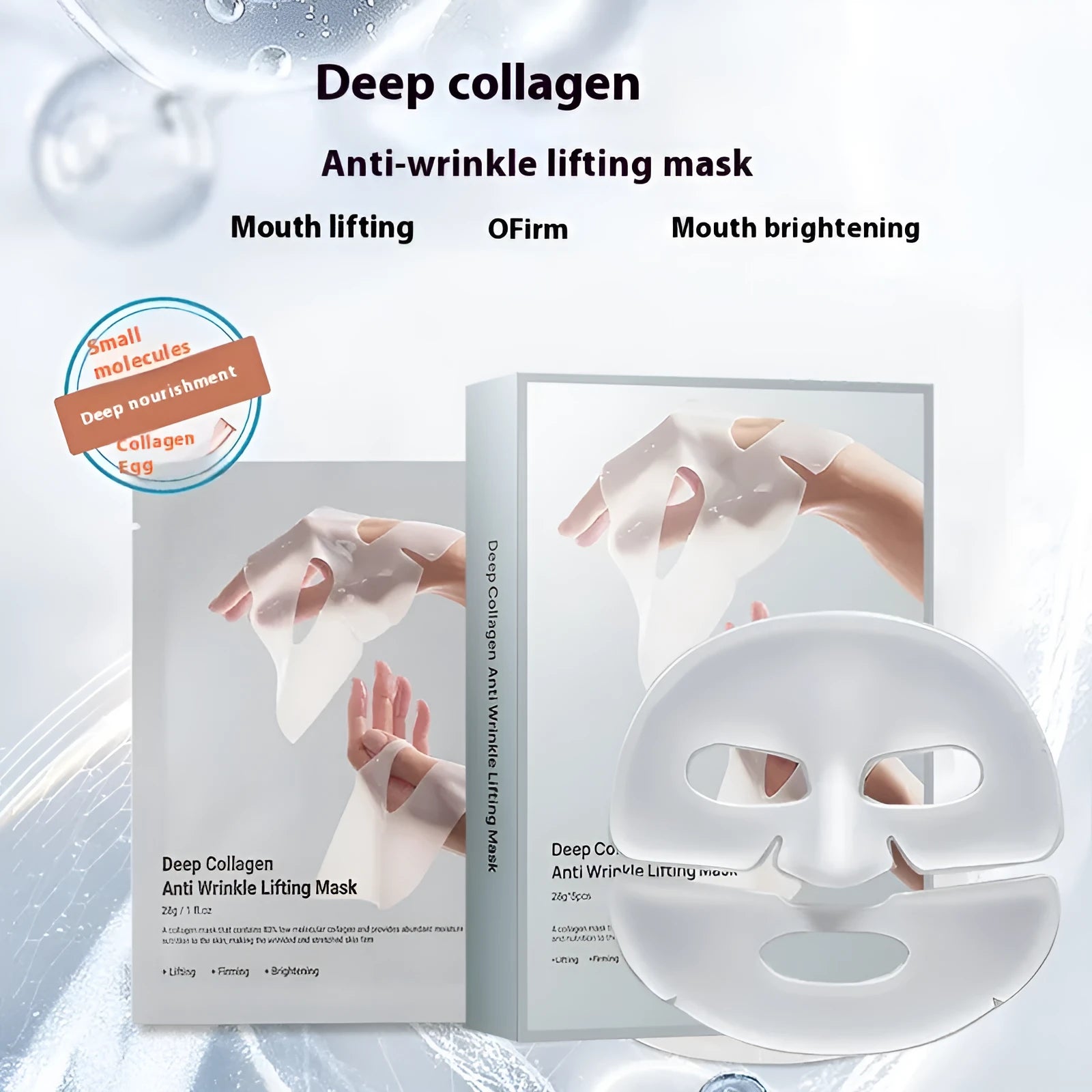 Collagen anti-wrinkle moisturising facial mask sheet with 28ml serum