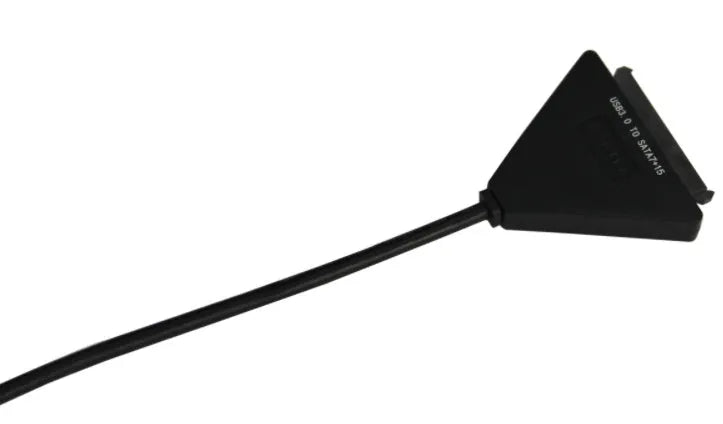 Black USB 3.0 to SATA adapter cable with 7+15 pin connector for external hard drive connection