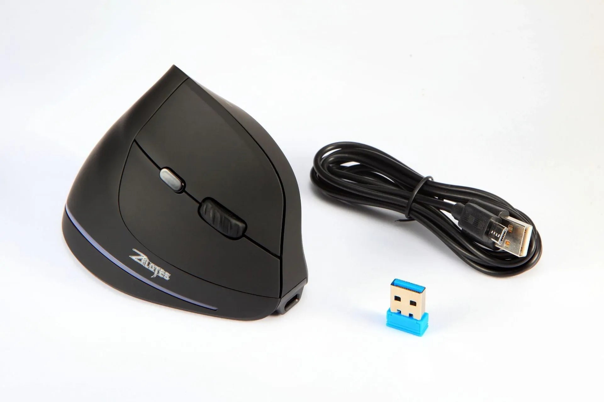 F35 black wireless vertical gaming mouse 6-button 1600dpi with charging base