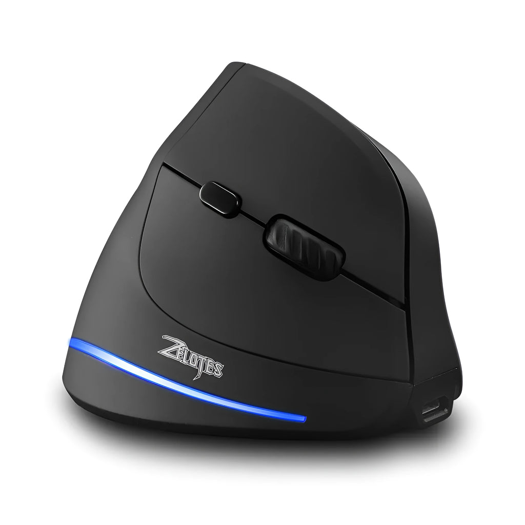 F35 black wireless vertical gaming mouse 6-button 1600dpi with charging base
