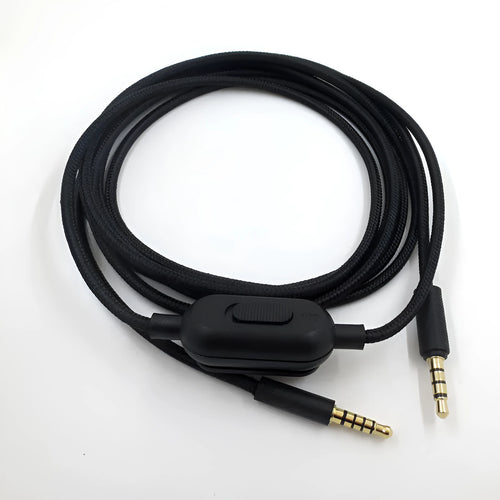 Black universal audio cable for gaming headsets with bare copper wire construction
