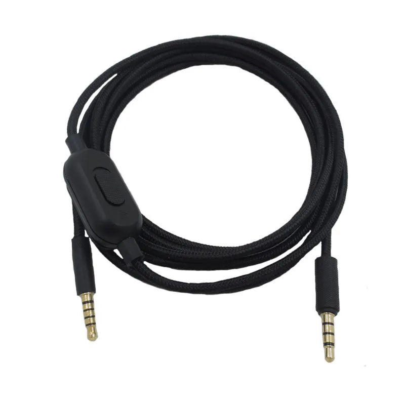 Black universal audio cable for gaming headsets with bare copper wire construction