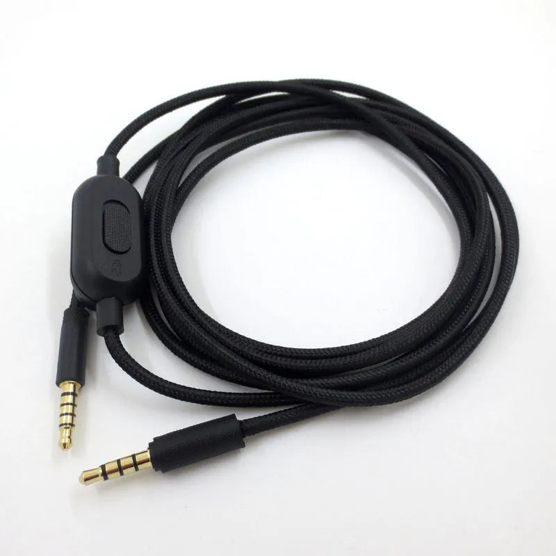 Black universal audio cable for gaming headsets with bare copper wire construction