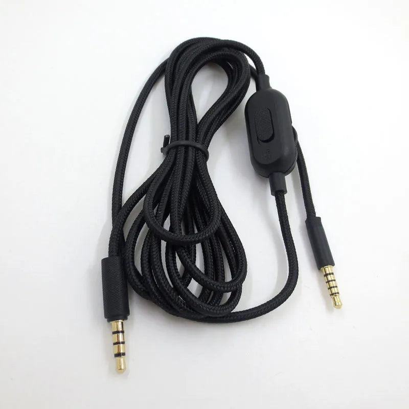 Black universal audio cable for gaming headsets with bare copper wire construction