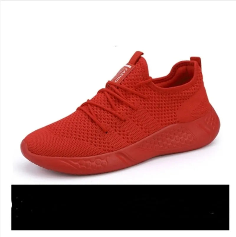 Men's black and white mesh sneaker with lace-up closure and round toe for casual outdoor wear