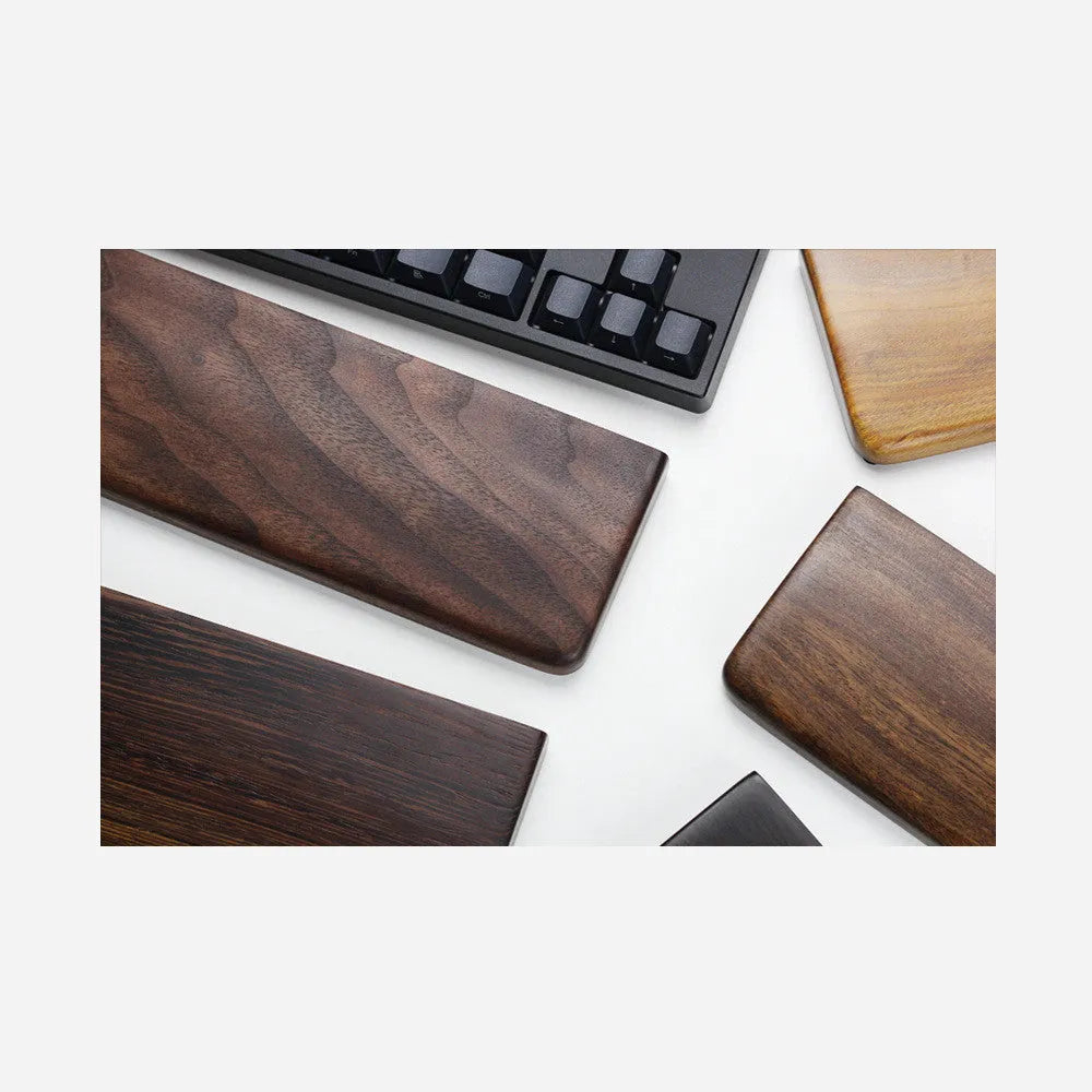 Solid black walnut wood hand rest wrist pad for mechanical keyboard, 300mm length, flat style A
