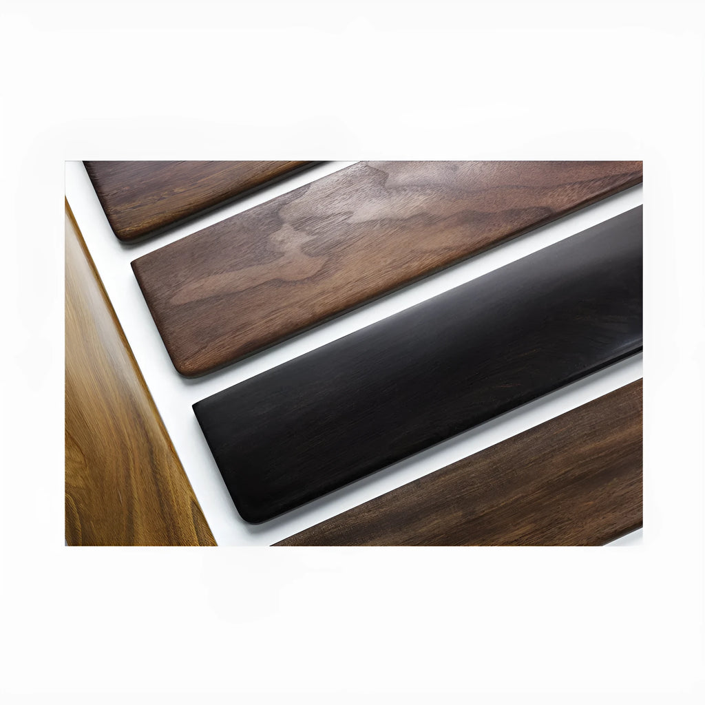 Solid black walnut wood hand rest wrist pad for mechanical keyboard, 300mm length, flat style A