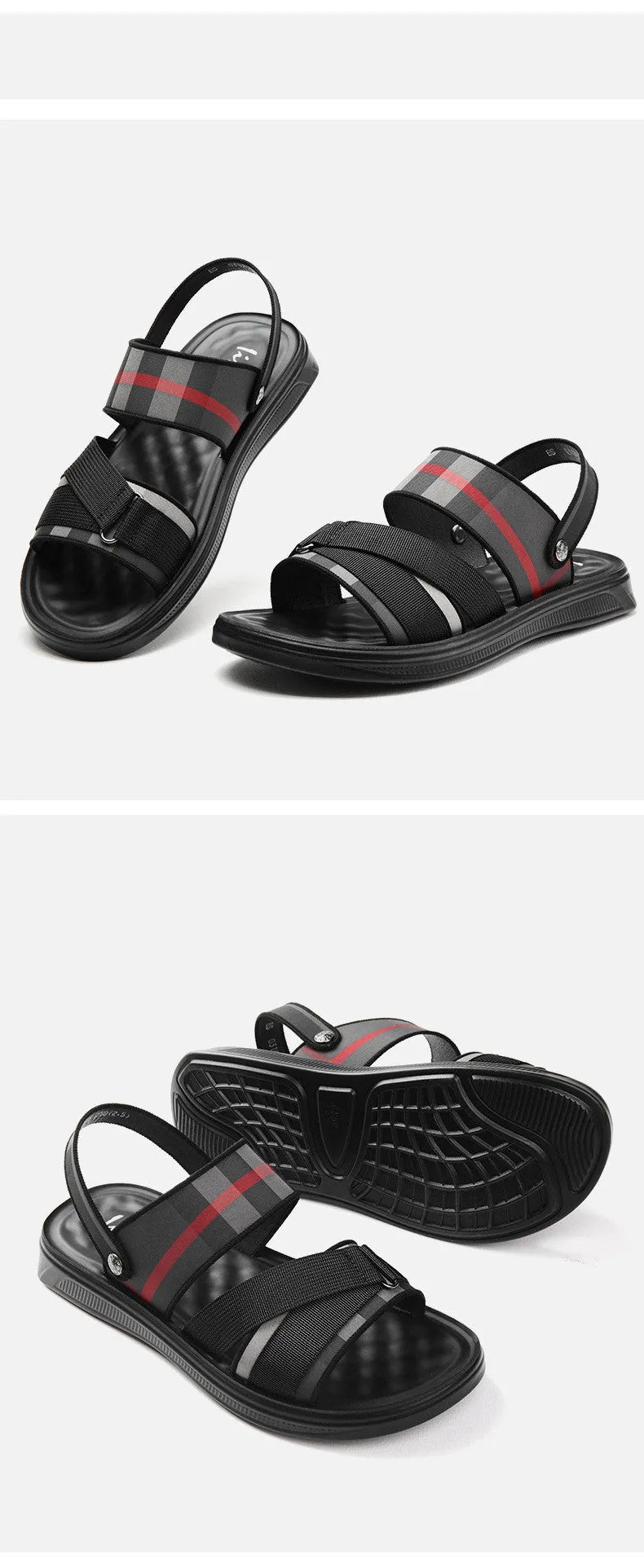 Pair of youth leisure sandals with a sporty design, featuring a lycra fabric upper and a polyurethane sole.
