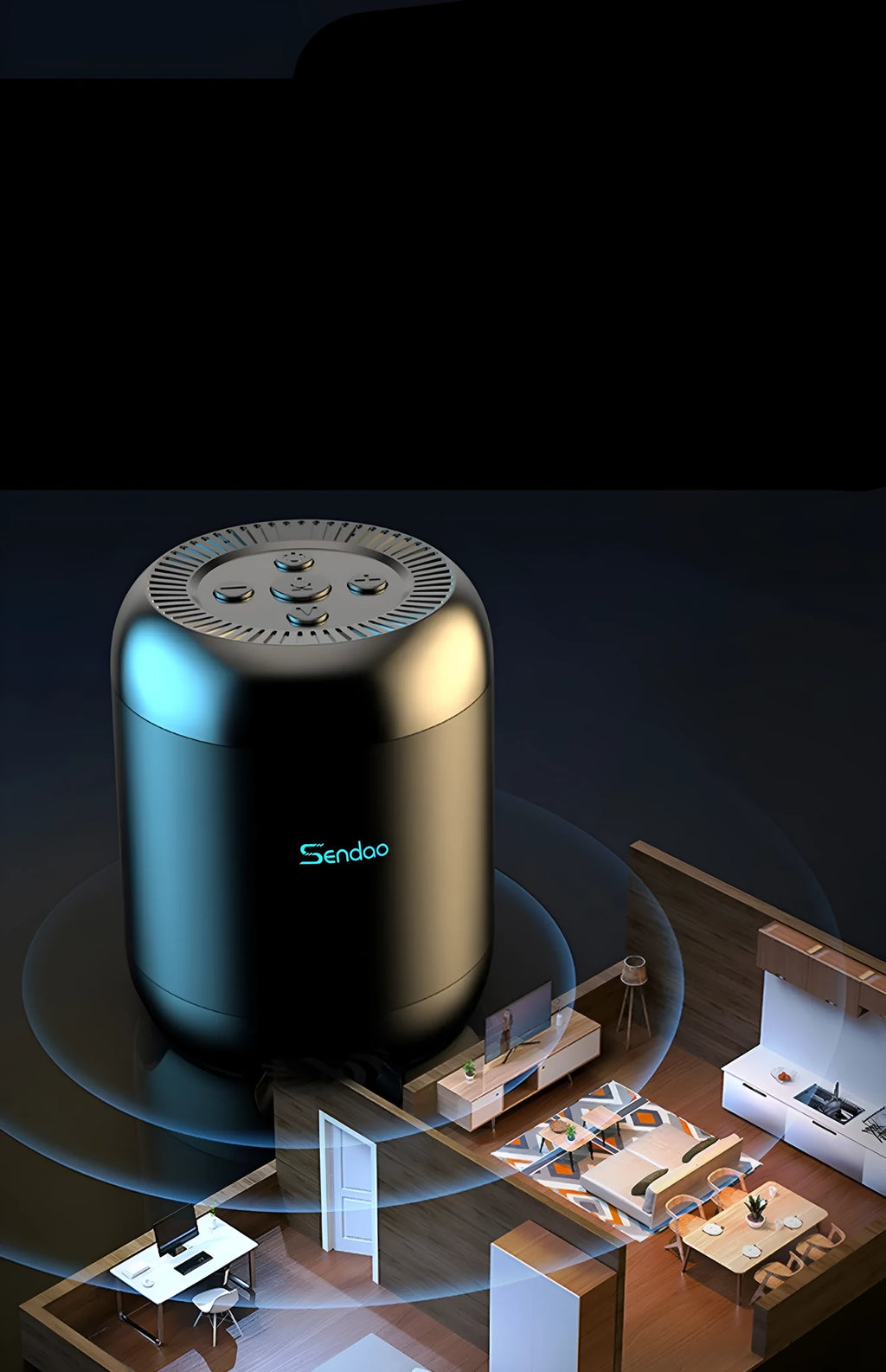 Small black or white wireless Bluetooth speaker with card reader slot measuring 90x73x73mm