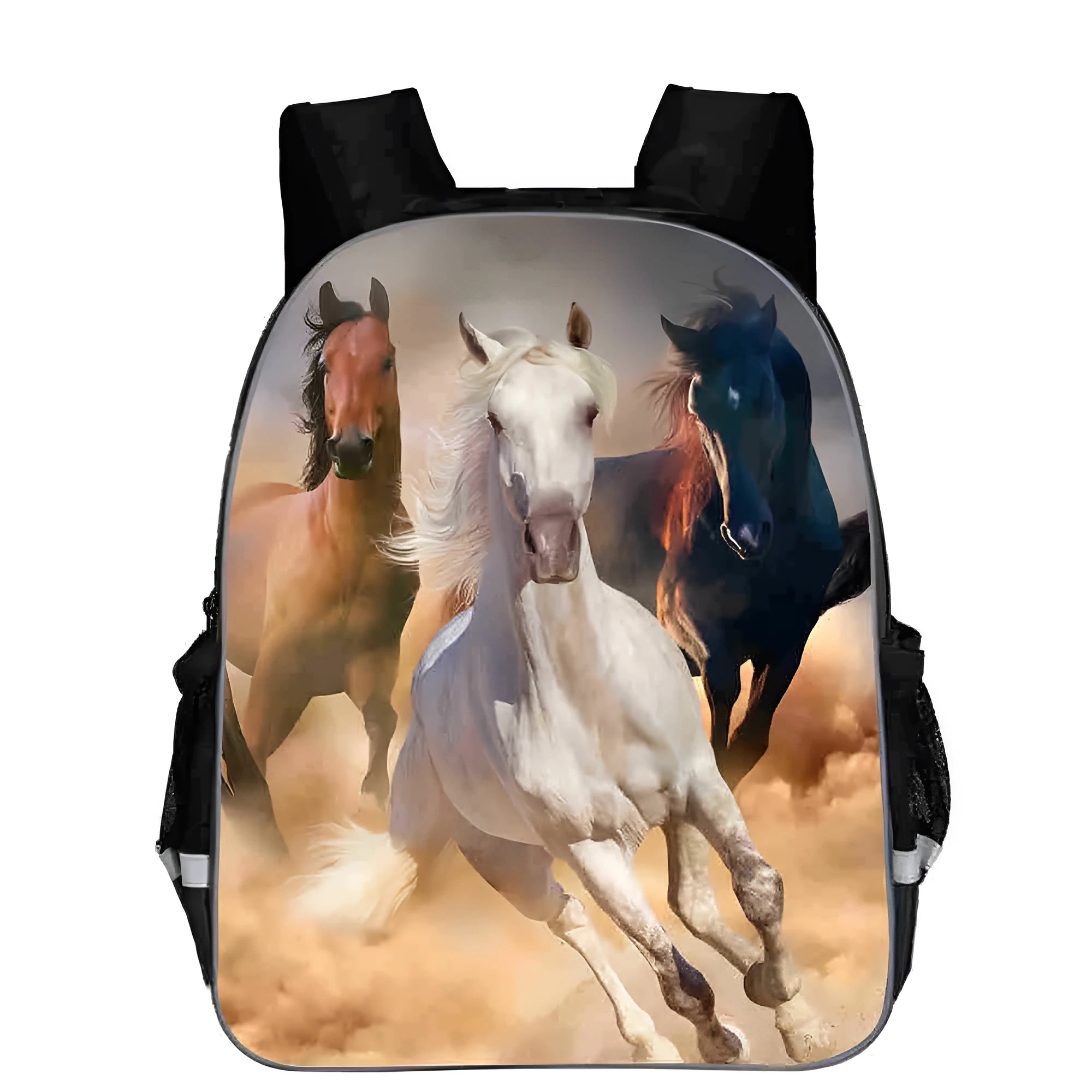 Horse animal head cartoon design school backpack for children in multiple colours and sizes