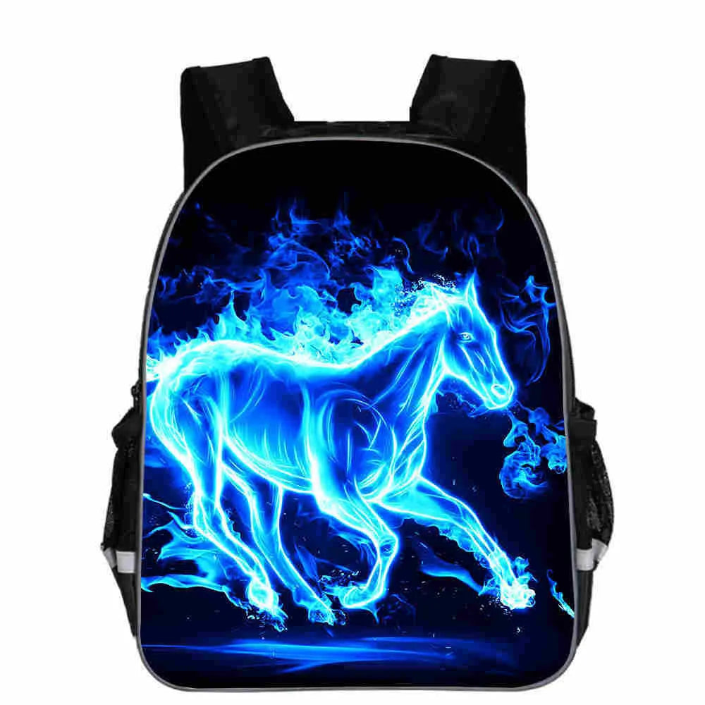 Horse animal head cartoon design school backpack for children in multiple colours and sizes