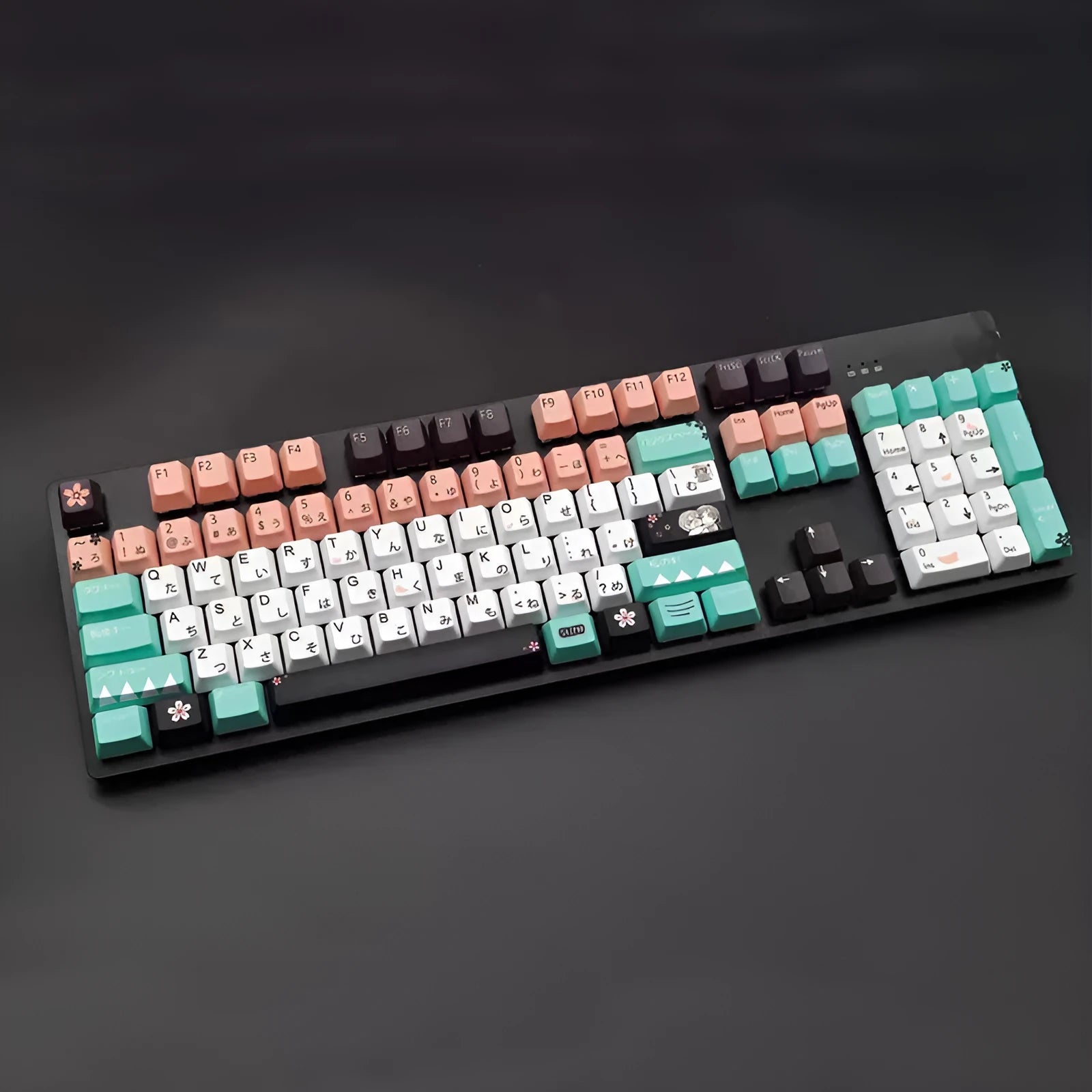 Green Cherry profile mechanical keyboard keycap set with USB interface