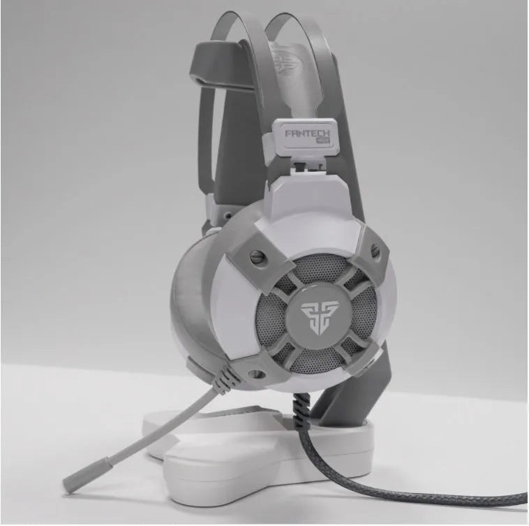 Black FANTECH HG11 USB gaming headset with RGB lights on ear cups.