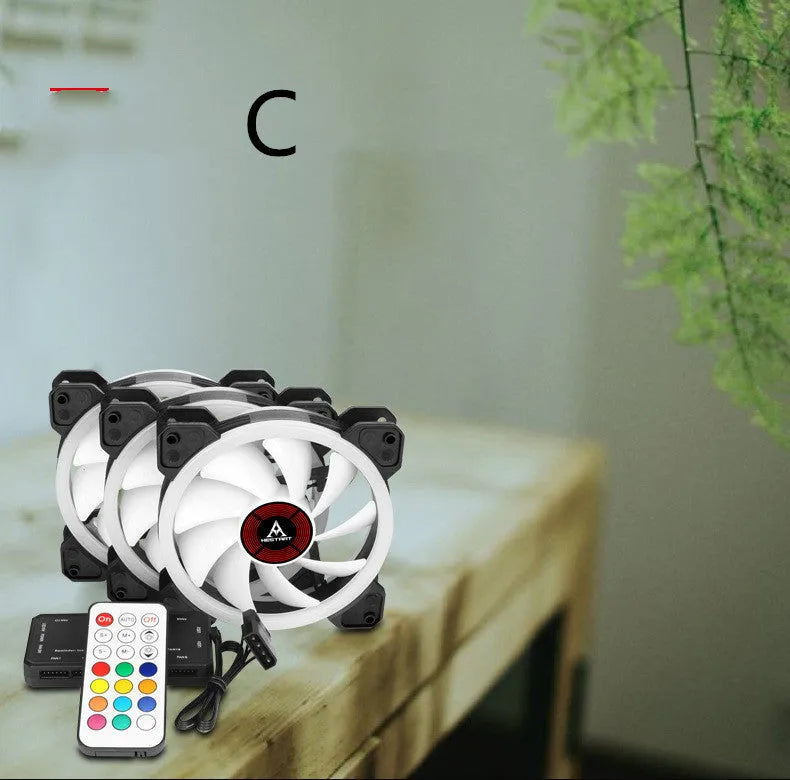 Camouflage pattern 12cm PC chassis fan with RGB lighting effects